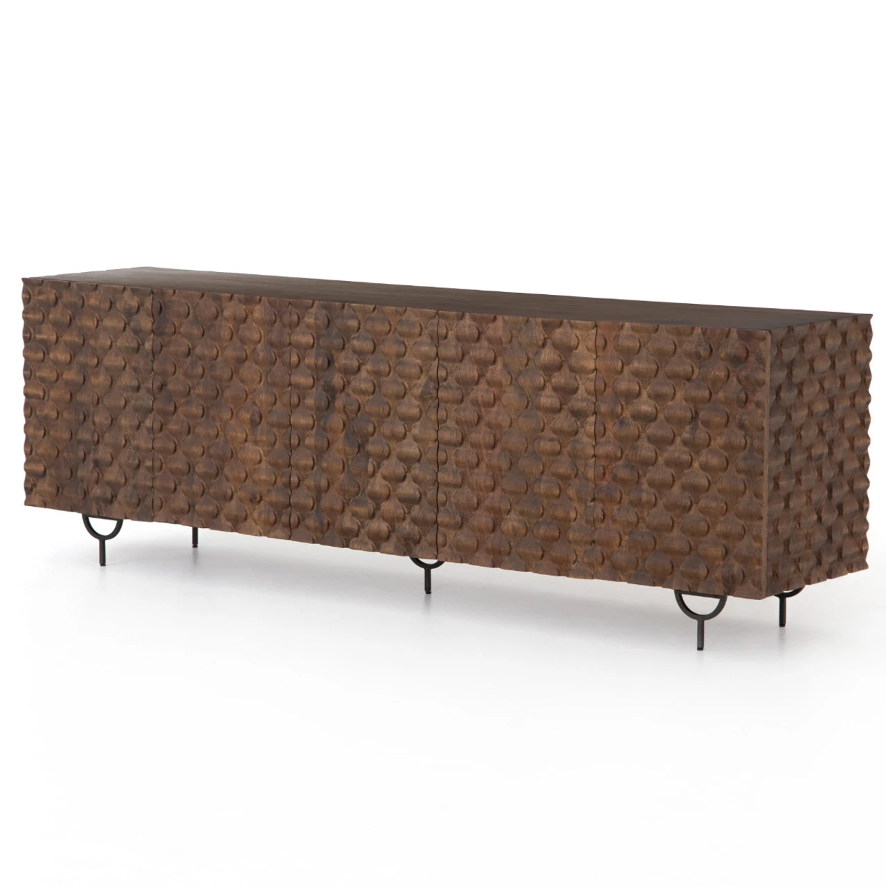 Rio Carved Wood 4 Door Media Console Cabinet 82" 3 Rio Carved Wood 4 Door Media Console Cabinet 82"