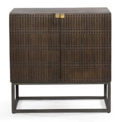 Kelby Wood And Iron 2 Door Cabinet Nightstand -Famous Furniture Shop IFAL 066 FRT 1 86066.1572304801