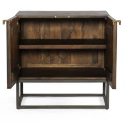Kelby Wood And Iron 2 Door Cabinet Nightstand -Famous Furniture Shop IFAL 066 OPN 1 43004.1572304801