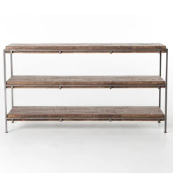 Barton Iron Frame + Slab Wood Shelf Media Console -Famous Furniture Shop IHRM 053 FRT 1 64955.1538414541