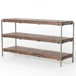 Barton Iron Frame + Slab Wood Shelf Media Console -Famous Furniture Shop IHRM 053 PRM 1 25830.1519713454