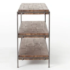 Barton Iron Frame + Slab Wood Shelf Media Console -Famous Furniture Shop IHRM 053 SID 1 94449.1538414544