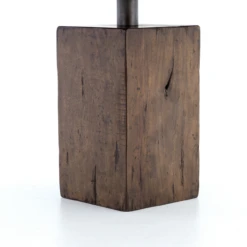 Boomer Rustic Industrial Wood Block Pedestal Bistro Table 42" -Famous Furniture Shop IHRM 059 DET 1 64391.1500690435