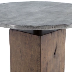 Boomer Rustic Industrial Wood Block Pedestal Bistro Table 42" -Famous Furniture Shop IHRM 059 DET 3 01987.1500690435