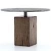 Boomer Rustic Industrial Wood Block Pedestal Bistro Table 42" -Famous Furniture Shop IHRM 059 PRM 1 74694.1500690434