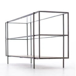 Byron Metal & Glass Media Console 60" -Famous Furniture Shop IHRM 131 DET 1 86548.1555004423