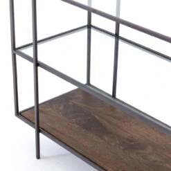 Byron Metal & Glass Media Console 60" -Famous Furniture Shop IHRM 131 DET 6 71535.1555004420