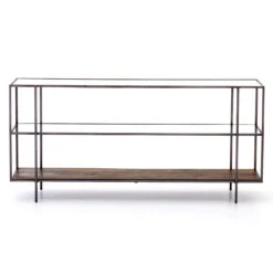 Byron Metal & Glass Media Console 60" -Famous Furniture Shop IHRM 131 FRT 1 66856.1555004431