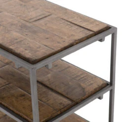 Barton Iron Frame Slab Wood Nightstand -Famous Furniture Shop IHRM 143 DET 4 95553.1543299294