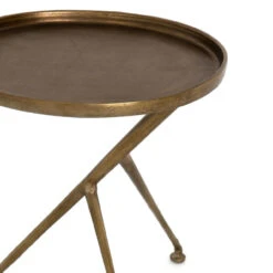 Schmidt Raw Brass Aluminum Tripod Accent Table -Famous Furniture Shop IMAR 112 RBS DET 3 60689.1622496013