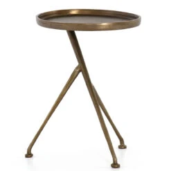 Schmidt Raw Brass Aluminum Tripod Accent Table -Famous Furniture Shop IMAR 112 RBS FRT 1 15869.1622496048