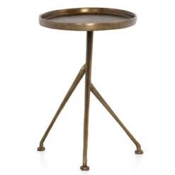 Schmidt Raw Brass Aluminum Tripod Accent Table -Famous Furniture Shop IMAR 112 RBS FRT 2 91219.1622496053