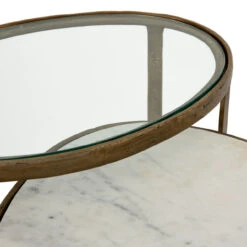 Calder Oval Marble Nesting Coffee Table 38" -Famous Furniture Shop IMAR 217A DET 3 75394.1565803469