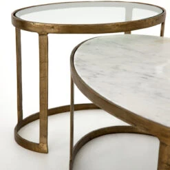 Calder Oval Marble Nesting Coffee Table 38" -Famous Furniture Shop IMAR 217A DET 4 39873.1565803467