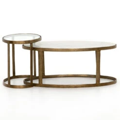 Calder Oval Marble Nesting Coffee Table 38" -Famous Furniture Shop IMAR 217A FRT 1 56511.1565803457