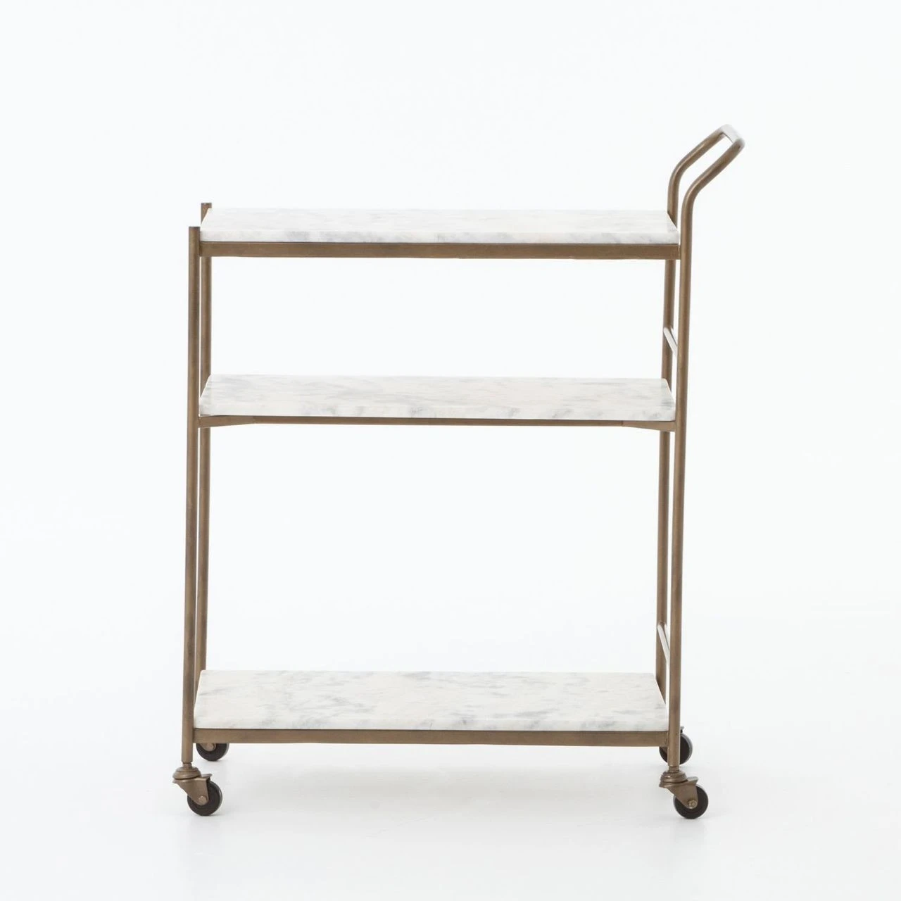 Felix Antique Brass And Marble Bar Cart 4 Felix Antique Brass And Marble Bar Cart - Image 2