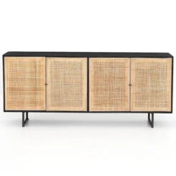 Audrey Woven 4 Door Sideboard 72"- Black -Famous Furniture Shop IPRS 002A FRT 1 03070.1581899333