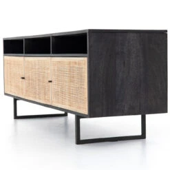 Audrey Woven Media Console 65"-Black -Famous Furniture Shop IPRS 003A DET 1 33153.1540844305