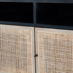 Audrey Woven Media Console 65"-Black -Famous Furniture Shop IPRS 003A DET 5 19145.1540844309