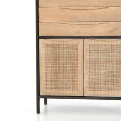 Sydney Woven Cane Tall Dresser - Black -Famous Furniture Shop IPRS 032B DET 7 22154.1583968517