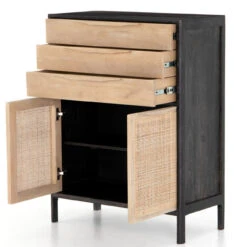 Sydney Woven Cane Tall Dresser - Black -Famous Furniture Shop IPRS 032B OPN 1 35993.1583968512