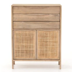 Sydney Woven Cane Tall Chest Of Drawers -Famous Furniture Shop IPRS 032 FRT 1 16455.1554483085