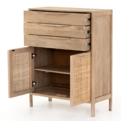 Sydney Woven Cane Tall Chest Of Drawers -Famous Furniture Shop IPRS 032 OPN 1 69793.1554483091