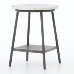 Lark Industrial Iron And White Marble Round Side Table 17 Lark Industrial Iron And White Marble Round Side Table -Famous Furniture Shop IRCK 116 PRM 1 45867.1525295718