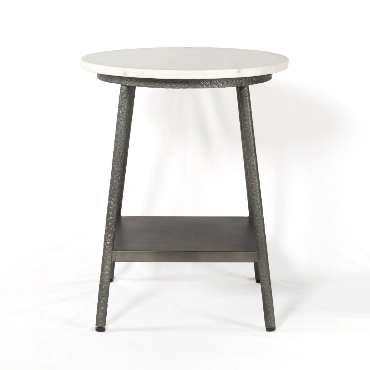 Lark Industrial Iron And White Marble Round Side Table 5 Lark Industrial Iron And White Marble Round Side Table - Image 3