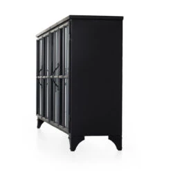 Camila Industrial Black Iron Sideboard With Glass Doors -Famous Furniture Shop IRCK 135 DET 1 76643.1671046865