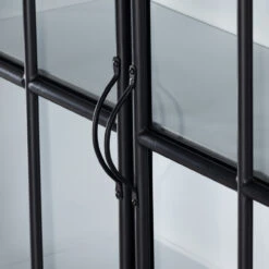 Camila Industrial Black Iron Sideboard With Glass Doors -Famous Furniture Shop IRCK 135 DET 5 32263.1671046761