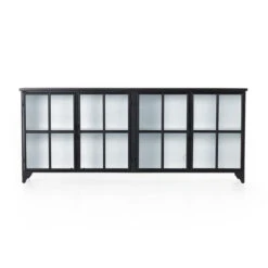 Camila Industrial Black Iron Sideboard With Glass Doors -Famous Furniture Shop IRCK 135 FRT 1 44215.1671046853