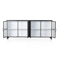 Camila Industrial Black Iron Sideboard With Glass Doors -Famous Furniture Shop IRCK 135 OPN 1 10961.1671046871
