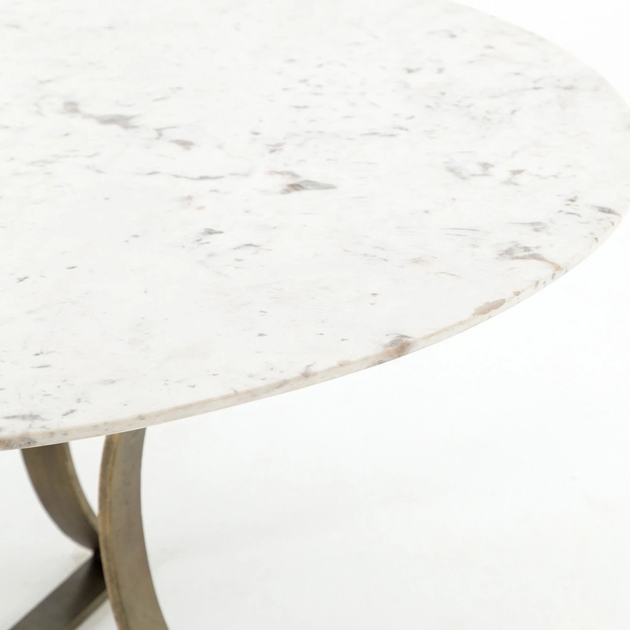 Gage White Marble & Antique Brass Leg Round Dining Table 60" 9 Gage White Marble & Antique Brass Leg Round Dining Table 60" - Image 7