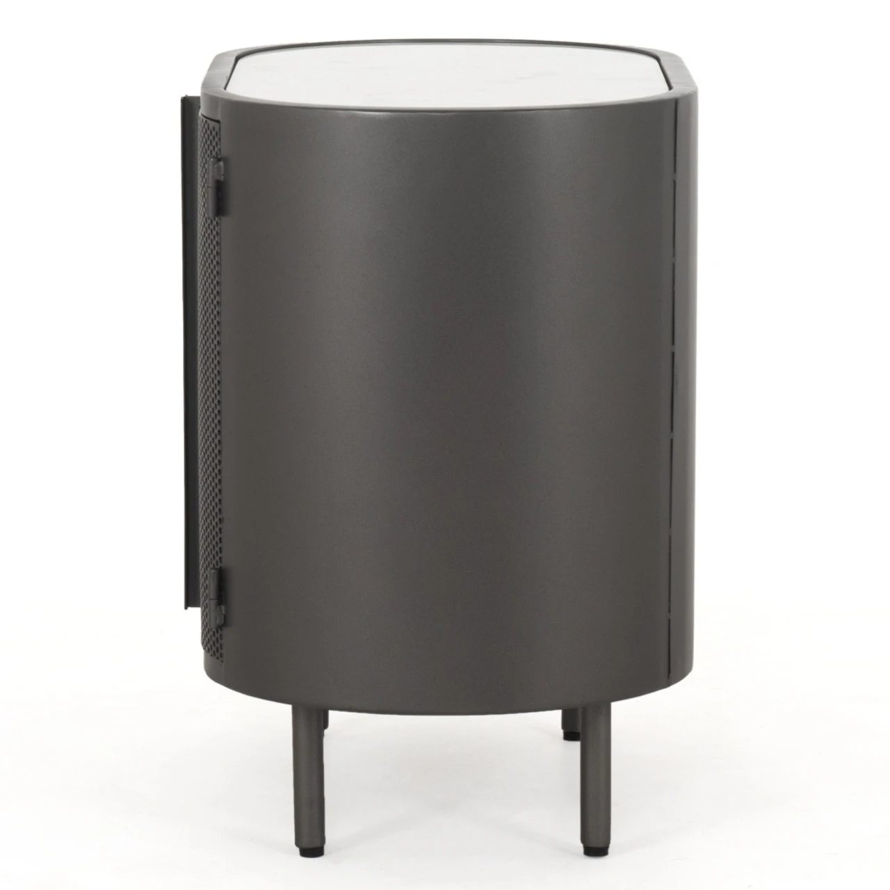 Libby Industrial Iron + Marble Top Cabinet Nightstand 7 Libby Industrial Iron + Marble Top Cabinet Nightstand - Image 5