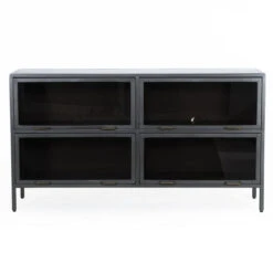 Aviva Industrial Iron + Glass Barrister Sideboard 65" -Famous Furniture Shop IRCK 348 FRT 1 69734.1583234970