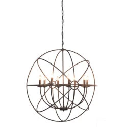 Industrial Iron Orb Chandelier 36" -Famous Furniture Shop Industrial Iron Orb Chandelier 43920.1440523626