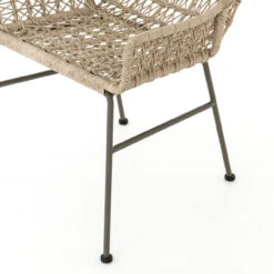 Bandera Vintage White Finish Outdoor Woven Dining Chair -Famous Furniture Shop JLAN 131A DET 3 16143.1622858541
