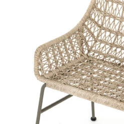 Bandera Vintage White Finish Outdoor Woven Dining Chair -Famous Furniture Shop JLAN 131A DET 6 17195.1622858545