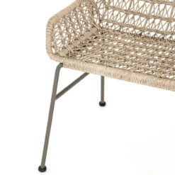 Bandera Vintage White Finish Outdoor Woven Dining Chair -Famous Furniture Shop JLAN 131A DET 7 01342.1622858547