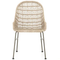 Bandera Vintage White Finish Outdoor Woven Dining Chair -Famous Furniture Shop JLAN 131A FRT 1 02159.1622858562