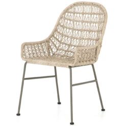 Bandera Vintage White Finish Outdoor Woven Dining Chair