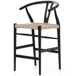 Muestra Black Teak Counter Stool