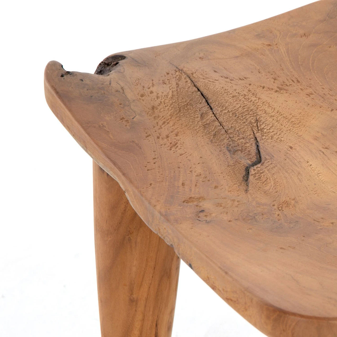 Zuri Aged Natural Teak Outdoor Stool 9 Zuri Aged Natural Teak Outdoor Stool - Image 7