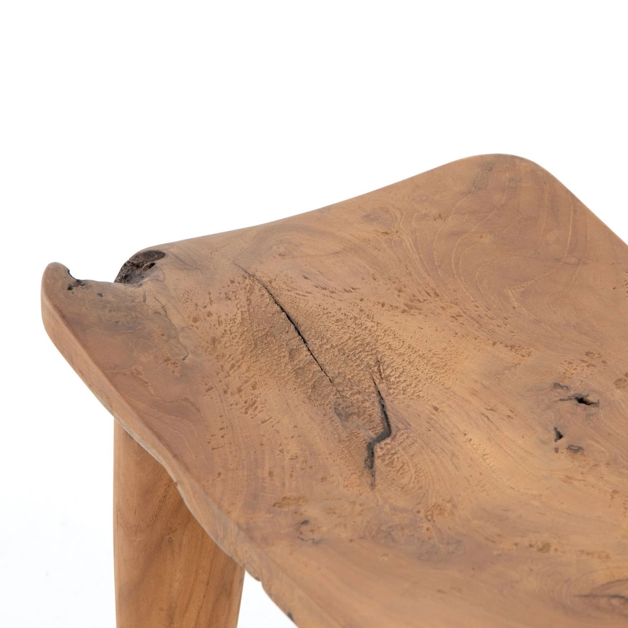 Zuri Aged Natural Teak Outdoor Stool 10 Zuri Aged Natural Teak Outdoor Stool - Image 8
