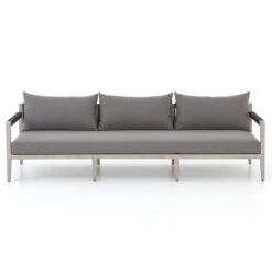 Sherwood Grey Teak Outdoor 3 Seater Sofa 93" -Famous Furniture Shop JSOL 003A FRT 1 66521.1526431443