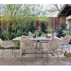 Atherton Grey Teak Outdoor Dining Table 87" -Famous Furniture Shop JSOL 019A ROM 1 49953.1594928667