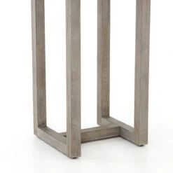 Stapleton Grey Teak Wood Square Outdoor Bar Table 36" -Famous Furniture Shop JSOL 023A DET 1 86270.1536787248