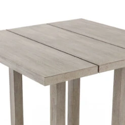 Stapleton Grey Teak Wood Square Outdoor Bar Table 36" -Famous Furniture Shop JSOL 023A DET 3 03509.1536787248