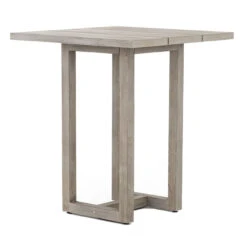 Stapleton Grey Teak Wood Square Outdoor Bar Table 36"